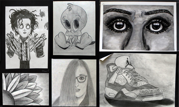 collage of student art