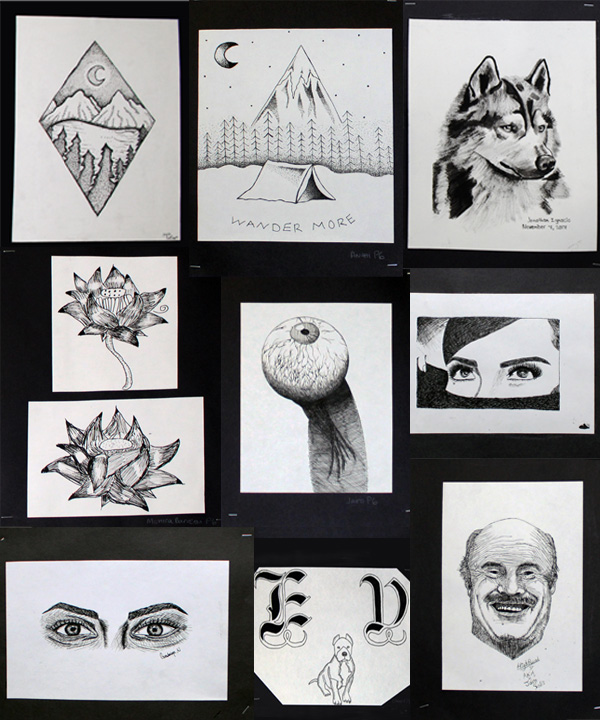 collage of student art